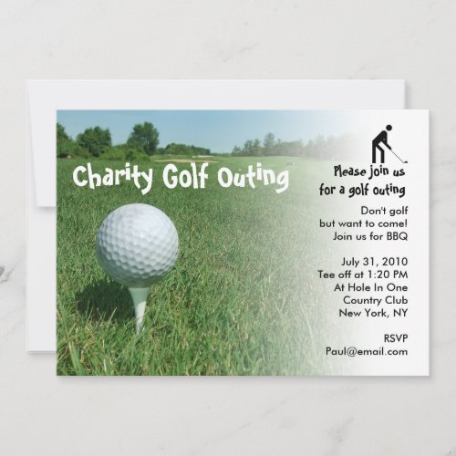 Golf Outing Charity Party Invitation