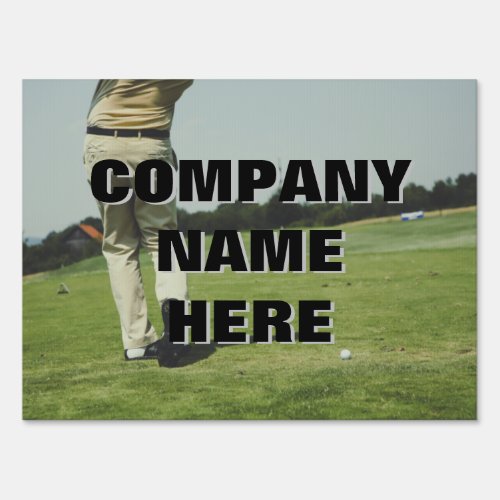 Golf Outing Guy Swing Sponsor signs