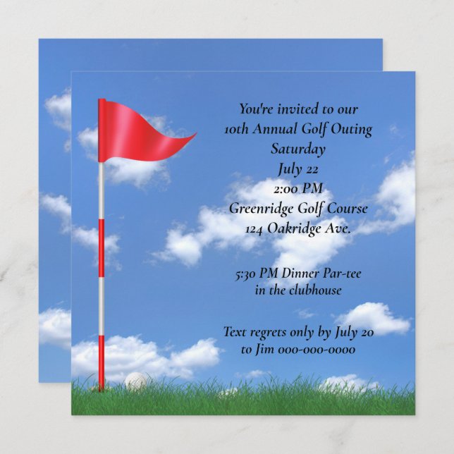 Golf Outing Party invitation (Front/Back)