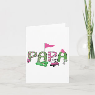 Golf Papa Pink Hole In One Golf 1st Birthday Girl Card