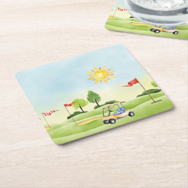 Golf Paper Coaster (Angled)