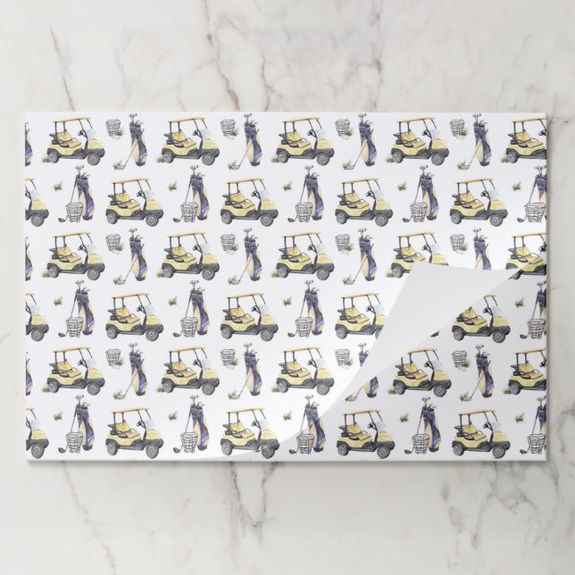Golf Paper Placemats, Golfer Party Table Mats (Folded)