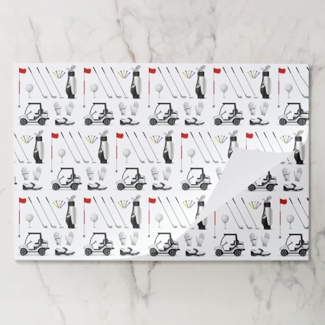 Golf Paper Placemats, Golfer Party Tableware Mats (Folded)