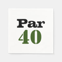 Golf par 40 forty birthday golfer with number napkins