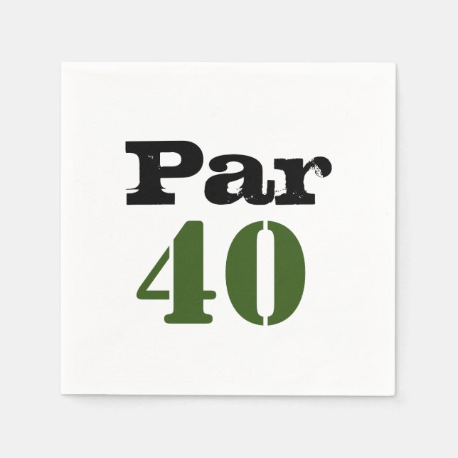 Golf par 40 forty birthday golfer with number napkins (Front)