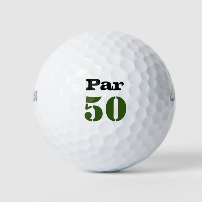 Golf Par 50th birthday with number Golf Balls (Front)