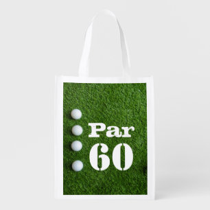 Golf Par 60th sixty years olds golfer birthday Grocery Bag