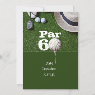Golf Par 60th sixty years olds golfer birthday Invitation
