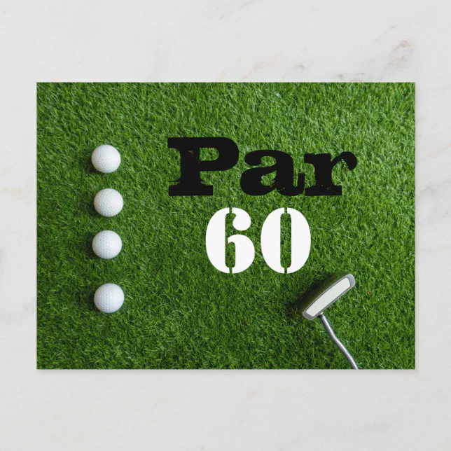 Golf Par 60th sixty years olds golfer birthday Postcard | Zazzle