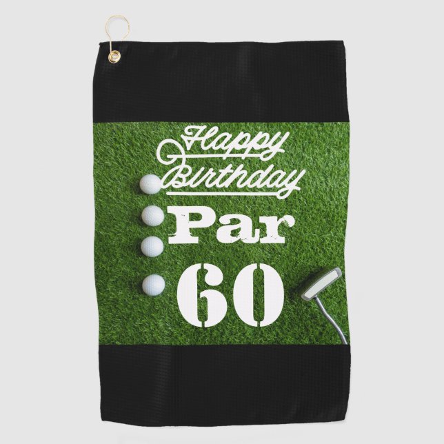 Golf Par 60th sixty years olds golfer birthday  Towel (Front)