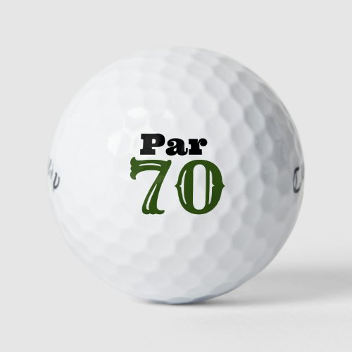Golf Par 70 word for golfer 70th Birthday Golf Balls