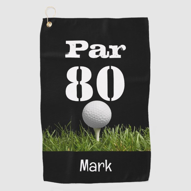 Golf Par 80th eighty years old golfer birthday Towel (Front)