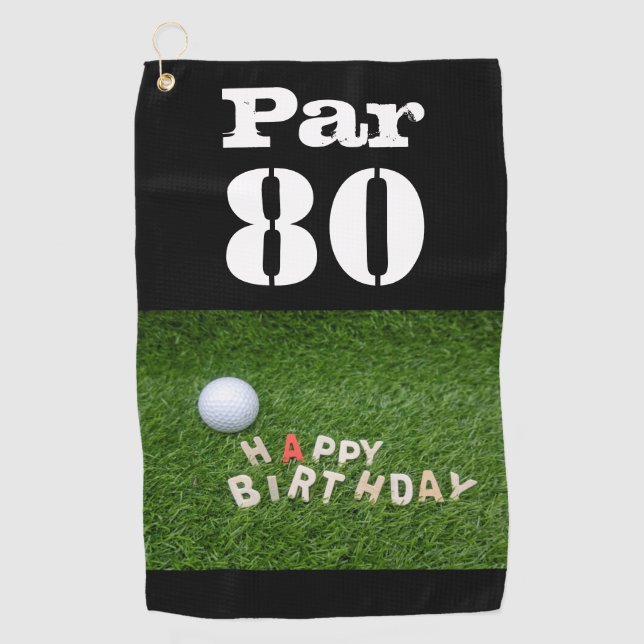 Golf Par 80th eighty years old golfer birthday Towel (Front)