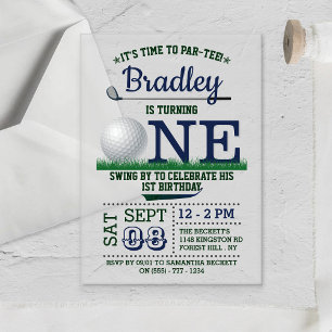 Golf PAR-TEE 1st Birthday Acrylic Invitations