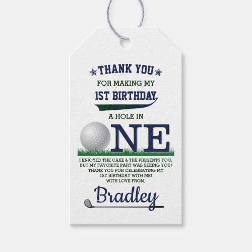 Golf PAR_TEE 1st Birthday Gift Tags
