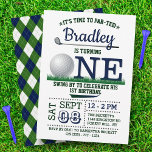 Golf PAR-TEE 1st Birthday Invitation<br><div class="desc">Celebrate in style with these trendy birthday invitations. The design is easy to personalize with your special event wording and your guests will be thrilled when they receive these fabulous invites.</div>