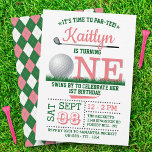 Golf PAR-TEE 1st Birthday Invitation<br><div class="desc">Celebrate in style with these trendy birthday invitations. The design is easy to personalize with your special event wording and your guests will be thrilled when they receive these fabulous invites.</div>