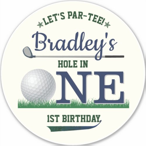 Golf PAR_TEE 1st Birthday Large 8 Sticker