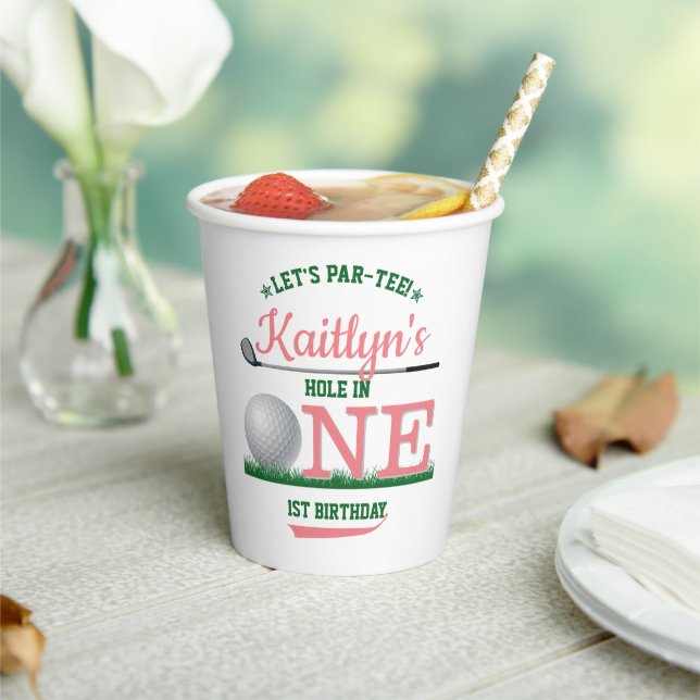 Golf PAR-TEE 1st Birthday Paper Cups (Insitu)