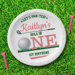 Golf PAR-TEE 1st Birthday Paper Plates<br><div class="desc">Celebrate in style with these trendy 1st birthday paper plates. The design is easy to personalize with your own wording and your family and friends will be thrilled when they see these fabulous party plates.</div>