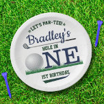 Golf PAR-TEE 1st Birthday Paper Plates<br><div class="desc">Celebrate in style with these trendy 1st birthday paper plates. The design is easy to personalize with your own wording and your family and friends will be thrilled when they see these fabulous party plates.</div>