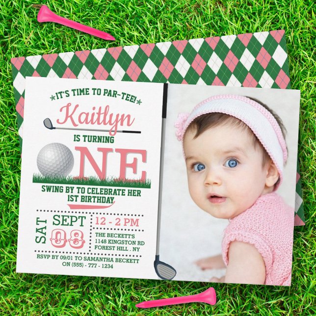 Golf PAR-TEE 1st Birthday Photo Invitation (Creator Uploaded)