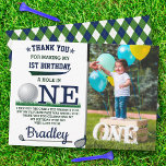 Golf PAR-TEE 1st Birthday Photo Thank You Card<br><div class="desc">Say thank you in style with these trendy 1st birthday thank you cards. The template wording is easy to personalize and your family and friends will be thrilled when they receive these fabulous thank yous.</div>