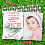 Golf PAR-TEE 1st Birthday Photo Thank You Card<br><div class="desc">Say thank you in style with these trendy 1st birthday thank you cards. The template wording is easy to personalize and your family and friends will be thrilled when they receive these fabulous thank yous.</div>