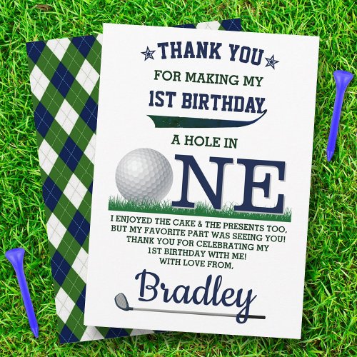 Golf PAR_TEE 1st Birthday Thank You Card