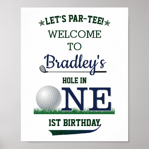 Golf PAR_TEE 1st Birthday Welcome Poster