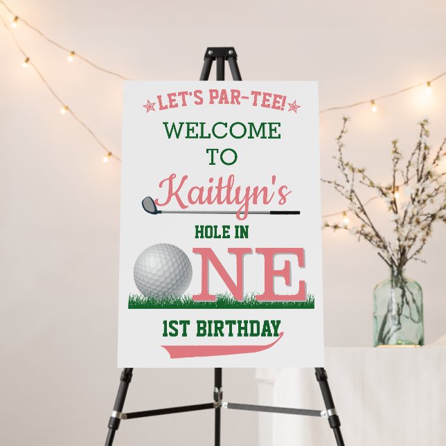 Golf PAR-TEE 1st Birthday Welcome Sign (In Situ (Stand))