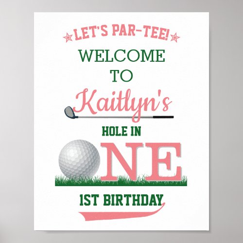 Golf PAR_TEE 1st Birthday Welcome Sign