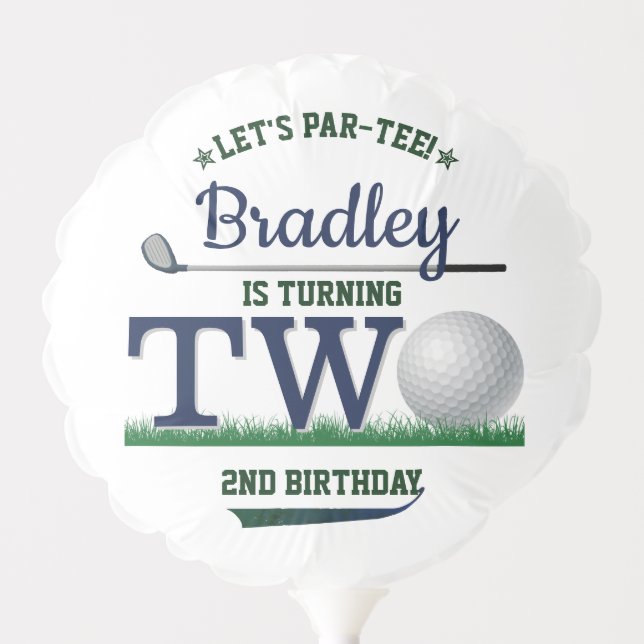 Golf PAR-TEE 2nd Birthday Balloon (Front)