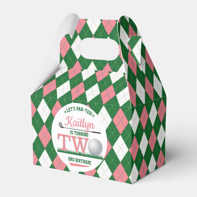 Golf PAR-TEE 2nd Birthday Favor Boxes (Front Side)