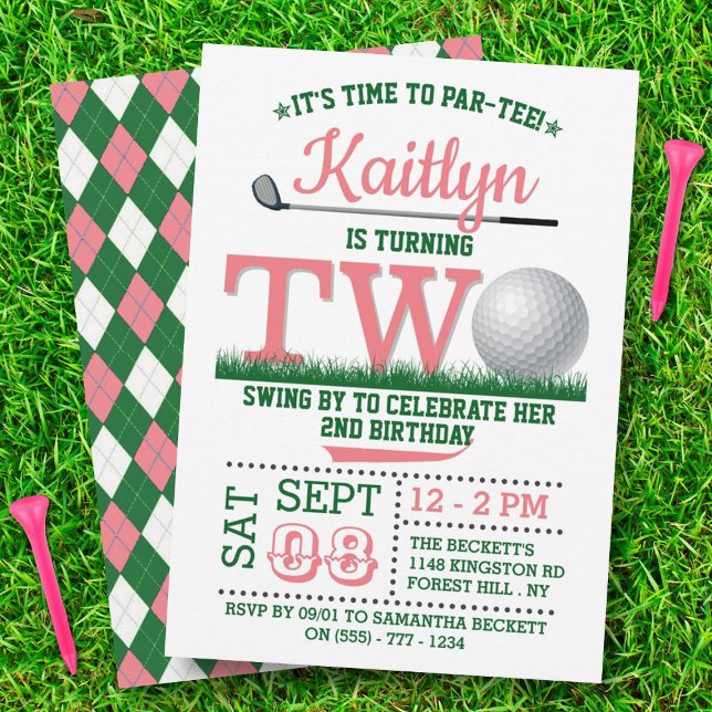 Golf PAR-TEE 2nd Birthday Invitation (Creator Uploaded)
