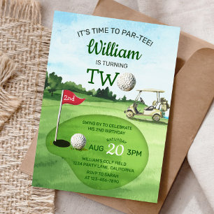 Golf PAR-TEE 2nd Birthday Invitation