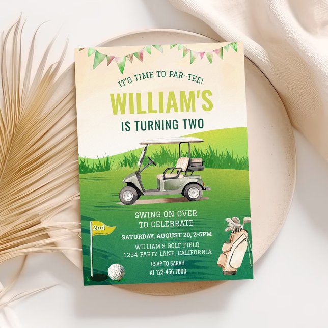 Golf PAR-TEE 2nd Birthday Invitation (Creator Uploaded)