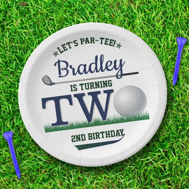 Golf PAR-TEE 2nd Birthday Paper Plates (Creator Uploaded)
