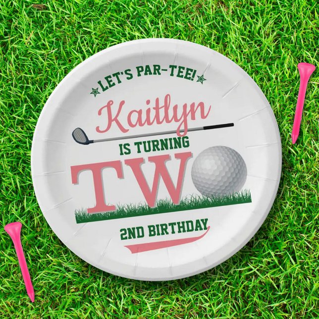 Golf PAR-TEE 2nd Birthday Paper Plates (Creator Uploaded)