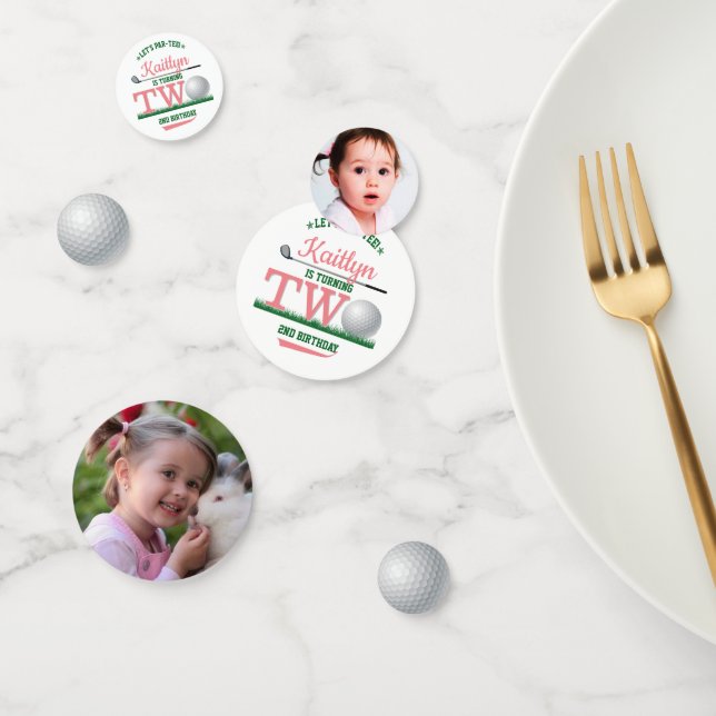 Golf PAR-TEE 2nd Birthday photo Confetti (Group)