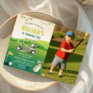 Golf PAR-TEE 2nd Birthday Photo Invitation