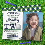 Golf PAR-TEE 2nd Birthday Photo Thank You Card<br><div class="desc">Say thank you in style with these trendy 2nd birthday thank you cards. The template photo & wording is easy to personalize and your family and friends will be thrilled when they receive these fabulous thank yous.</div>