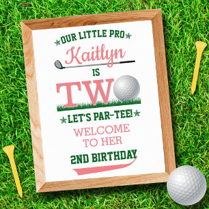 Golf PAR-TEE 2nd Birthday Welcome Poster