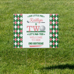 Golf PAR-TEE 2nd Birthday Welcome Sign