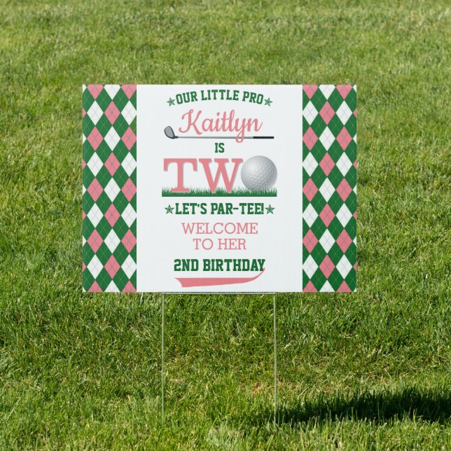 Golf PAR-TEE 2nd Birthday Welcome Sign (Insitu)