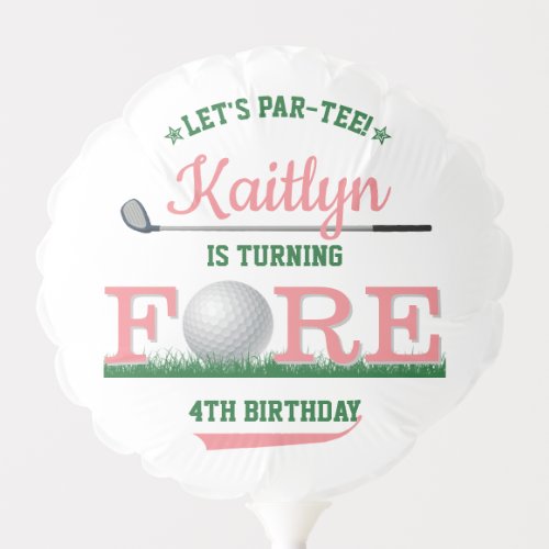 Golf PAR_TEE 4th Birthday Balloon