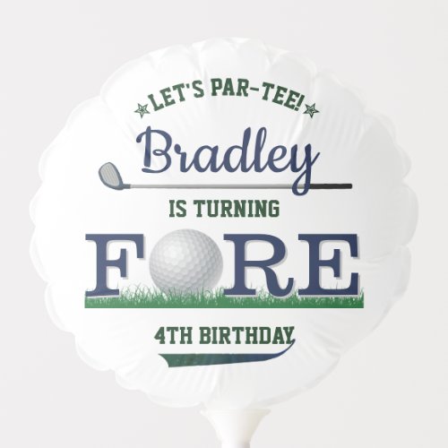 Golf PAR_TEE 4th Birthday Balloon
