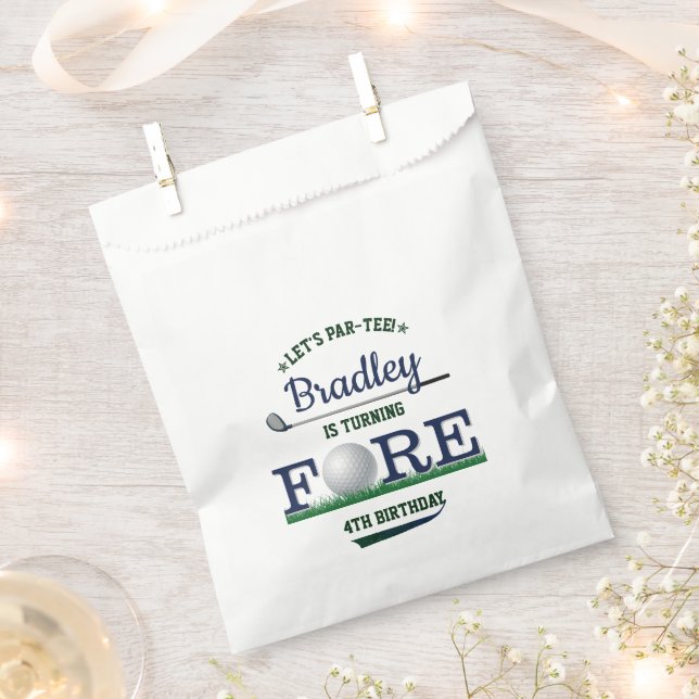 Golf PAR-TEE 4th Birthday Favor Bag (Clipped)