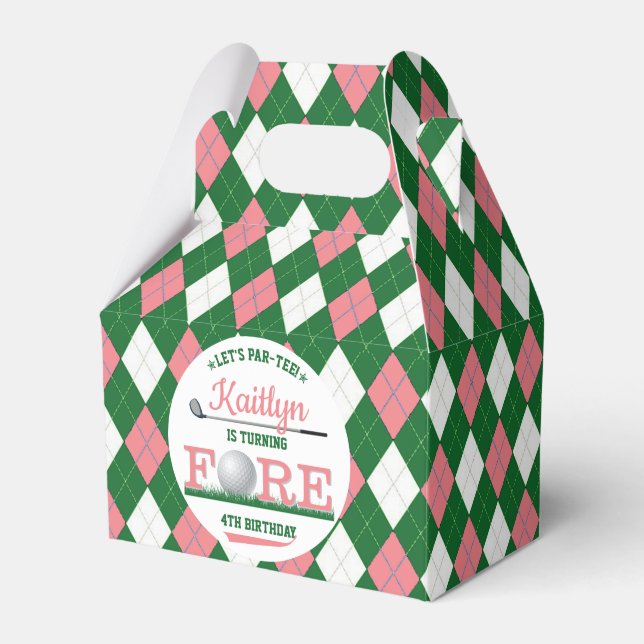 Golf PAR-TEE 4th Birthday Favor Boxes (Front Side)