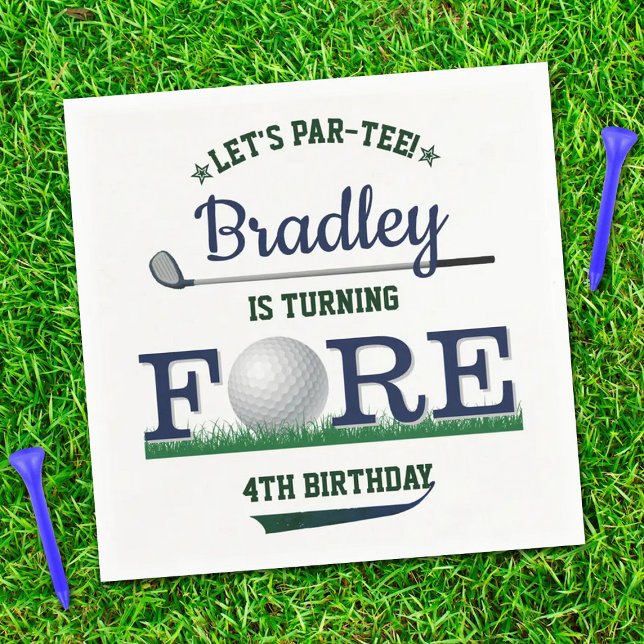Golf PAR-TEE 4th Birthday Napkins (Creator Uploaded)
